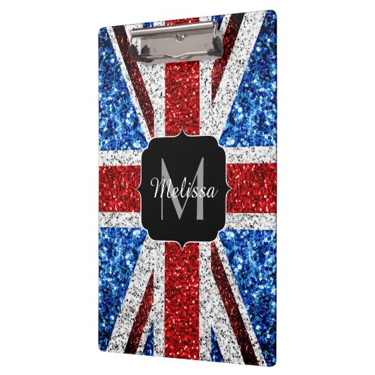 Brits vlaggen rode blauwe witte sparken gliters Mo Klembord (Links)