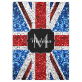 Brits vlaggen rode blauwe witte sparken gliters Mo Klembord (Achterkant)