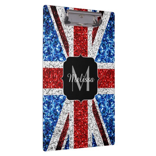 Brits vlaggen rode blauwe witte sparken gliters Mo Klembord (Rechts)