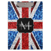 Brits vlaggen rode blauwe witte sparken gliters Mo Klembord (Voorkant)