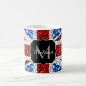 Brits vlaggen rode blauwe witte sparken gliters Mo Koffiemok (Center)