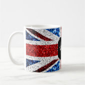 Brits vlaggen rode blauwe witte sparken gliters Mo Koffiemok (Links)