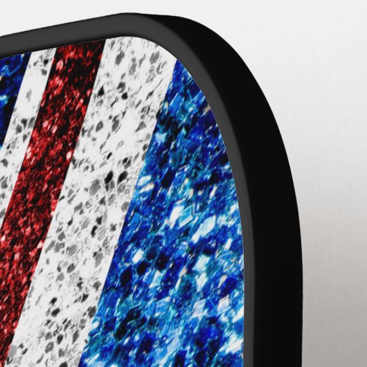 Brits vlaggen rode blauwe witte sparken gliters Mo Pickleball Paddle (Links Detail)