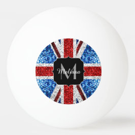Brits vlaggen rode blauwe witte sparken gliters Mo Pingpongbal