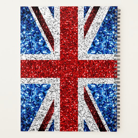 Brits vlaggen rode blauwe witte sparken gliters Mo Planner (Achterkant)