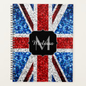 Brits vlaggen rode blauwe witte sparken gliters Mo Planner (Voorkant)
