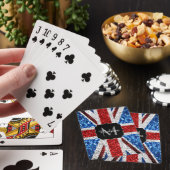 Brits vlaggen rode blauwe witte sparken gliters Mo Pokerkaarten (Insitu)