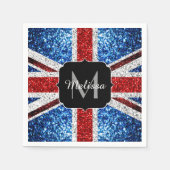 Brits vlaggen rode blauwe witte sparken gliters Mo Servet (Voorkant)