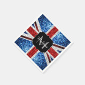 Brits vlaggen rode blauwe witte sparken gliters Mo Servet (Hoek)