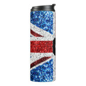 Brits vlaggen rode blauwe witte sparken gliters Mo Thermosbeker (Gedraaid links)