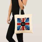 Brits vlaggen rode blauwe witte sparken gliters Mo Tote Bag (Voorkant (product))