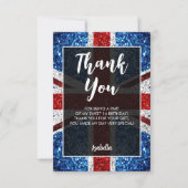 Brits vlaggen rode blauwe witte sparkles elegant S Bedankkaart (Voorkant)