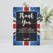 Brits vlaggen rode blauwe witte sparkles elegant S Bedankkaart (Staand voorkant)