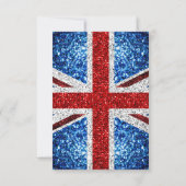 Brits vlaggen rode blauwe witte sparkles elegant S Bedankkaart (Achterkant)