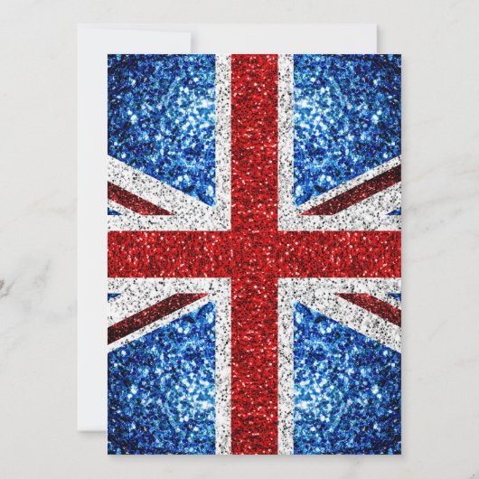 Brits vlaggen rode blauwe witte sparkles elegant S Kaart (Achterkant)