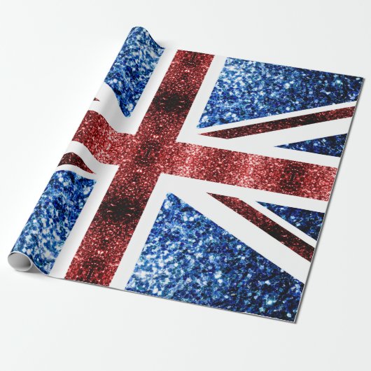 Brits vlaggen rode en blauwe muggen cadeaupapier (Uitgerold)