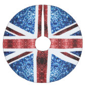 Brits vlaggen rode en blauwe muggen kerstboom rok (Voorkant)