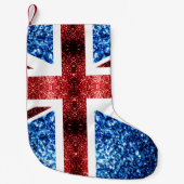 Brits vlaggen rode en blauwe muggen kleine kerstsok (Voorkant)