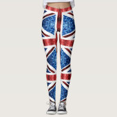 Brits vlaggen rode en blauwe muggen leggings (Voorkant)