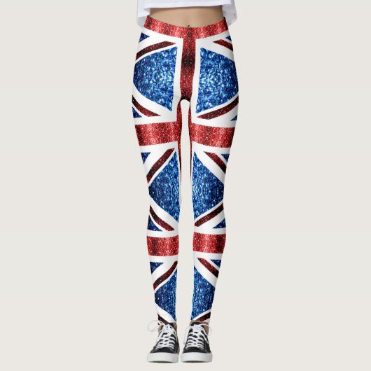 Brits vlaggen rode en blauwe muggen leggings (Voorkant)