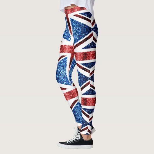 Brits vlaggen rode en blauwe muggen leggings (Links)