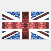 Brits vlaggen rode en blauwe muggen rechthoekige sticker (Voorkant)