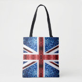 Brits vlaggen rode en blauwe muggen tote bag (Voorkant)