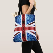 Brits vlaggen rode en blauwe muggen tote bag (Dichtbij)