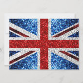 Brits vlaggen rode witte sparkles Sweet 16 Kaart (Achterkant)