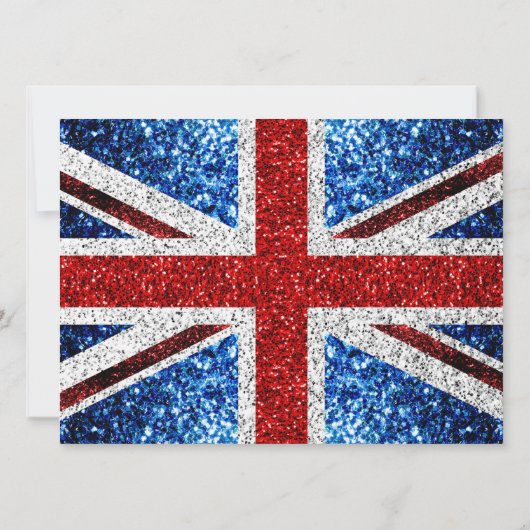 Brits vlaggen rode witte sparkles Sweet 16 Kaart (Achterkant)