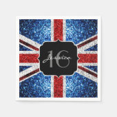 Brits vlaggen rode witte sparkles Sweet 16 Servet (Voorkant)