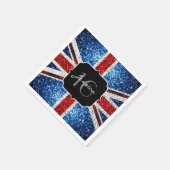 Brits vlaggen rode witte sparkles Sweet 16 Servet (Hoek)