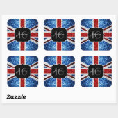 Brits vlaggen rode witte sparkles Sweet 16 Vierkante Sticker (Vel)