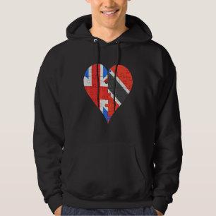 Brits vlaggenhart van Trinidadian en Tobagoan Hoodie