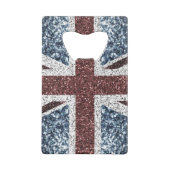 Brits vlaggetje Rustische vintage spint glitters Creditkaart Flessenopener (Achterkant)
