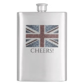 Brits vlaggetje Rustische vintage spint glitters Flacon (Voorkant)