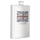 Brits vlaggetje Rustische vintage spint glitters Flacon (Rechts)