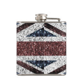 Brits vlaggetje Rustische vintage spint glitters Heupfles (Achterkant)