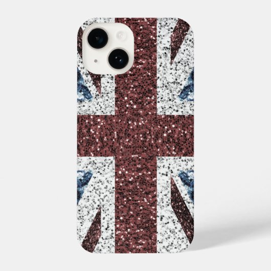 Brits vlaggetje Rustische vintage spint glitters iPhone Hoesje (Achterkant)