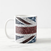 Brits vlaggetje Rustische vintage spint glitters Koffiemok (Links)