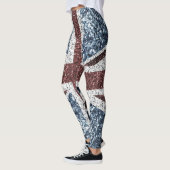 Brits vlaggetje Rustische vintage spint glitters Leggings (Links)