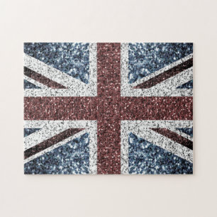 Brits vlaggetje Rustische vintage spint glitters Legpuzzel