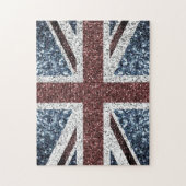 Brits vlaggetje Rustische vintage spint glitters Legpuzzel (Verticaal)