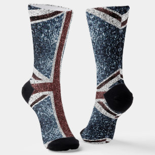 Brits vlaggetje Rustische vintage spint glitters Sokken