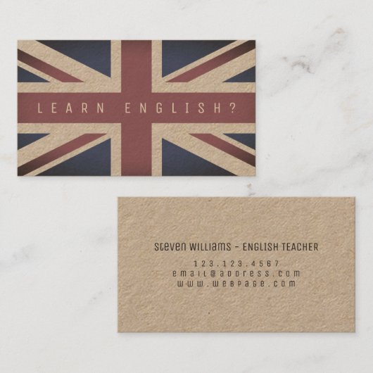 Brits vlaggetje visitekaartje (Voorkant / Achterkant)