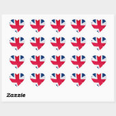 Brits vlagontwerp hart sticker (Vel)