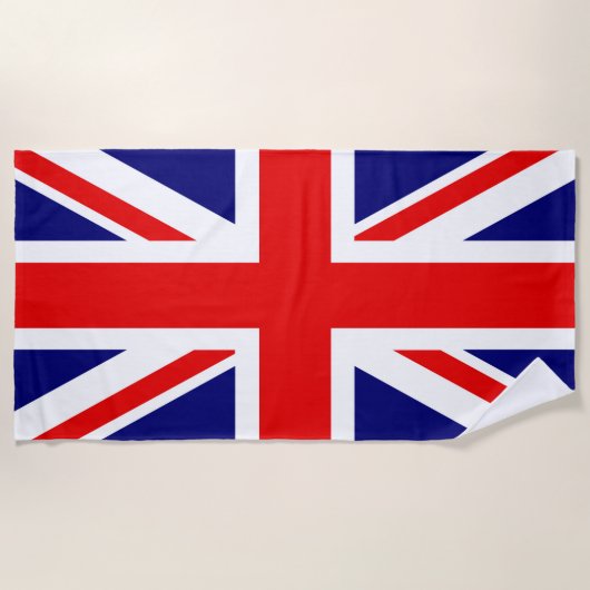 Brits vlagontwerp met naam strandlaken (Voorkant)