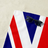 Brits vlagontwerp met naam strandlaken (In situ)