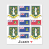 Brits wapen- en vlaggen-schild van de Maagdeneilan Sticker (Vel)