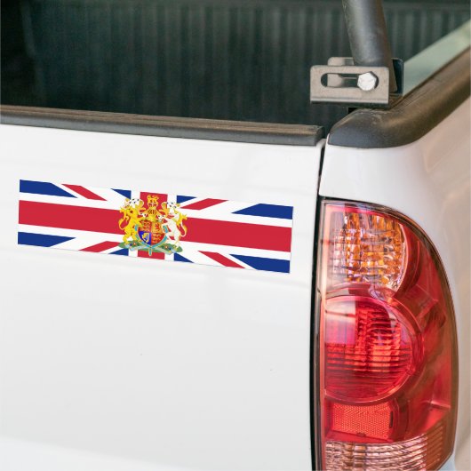 Brits wapenschild en vlag bumpersticker (Op Truck)